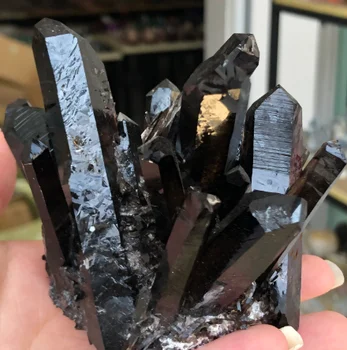 

Natural Rock Quartz Crystal Cluster Black Crystal Mineral Specimen Home Decoration Healing Gemstone