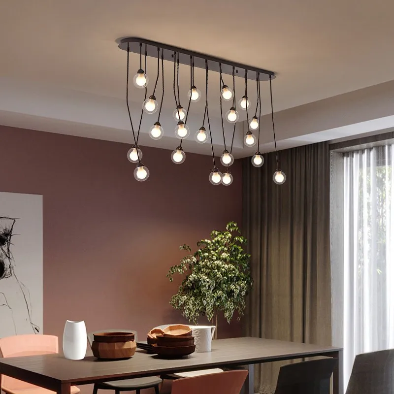LED Chandelier Ceiling Modern Creative G9 Glass Ball Hanging Lights For Dining Living Room Kitchen Home Deco Multi-Head Fixtures