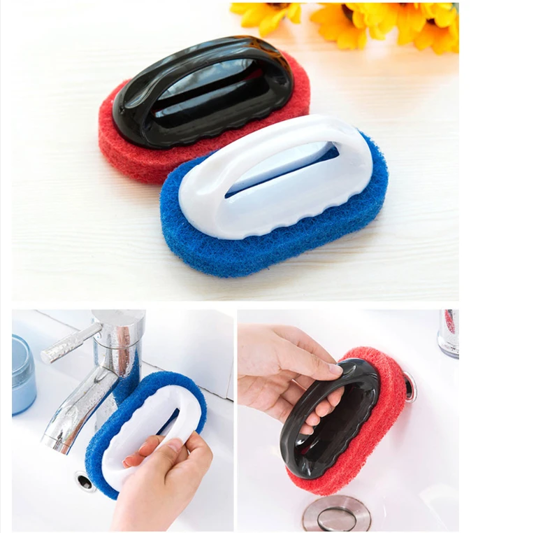 

Strong Sponge Brush with Handle Cleaning Brush Hood Brush Tough on Grease But Soft on Hands Cleaning Brushes Tool for Home