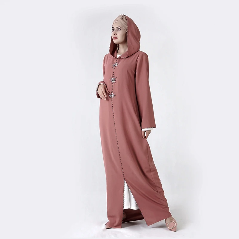 Diamonds moroccan kaftan Abaya women robe arabe Muslim Hijab Dress Hoodies Kaftans Dubai Turkey Abayas For Women Caftan Robe