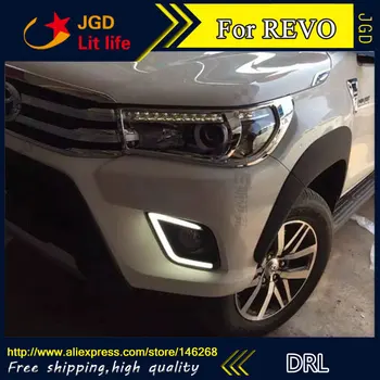 

Free shipping ! 12V 6000k LED DRL Daytime running light for Toyota REVO 2016 fog lamp frame Fog light Car styling