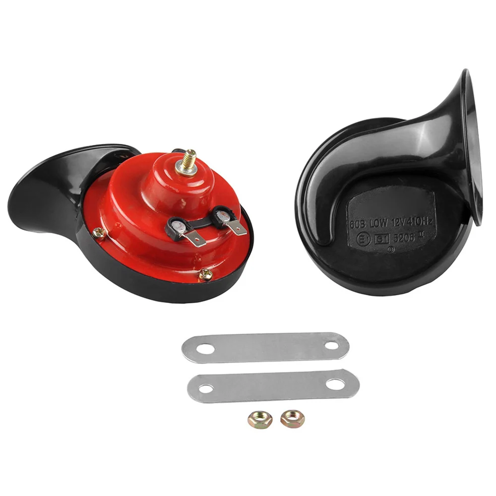 

2PCS Universal Loud Dual-tone Snail Horn Electric Air Horn for Car Truck Electric Siren on Car Special Signals Car Styling Red