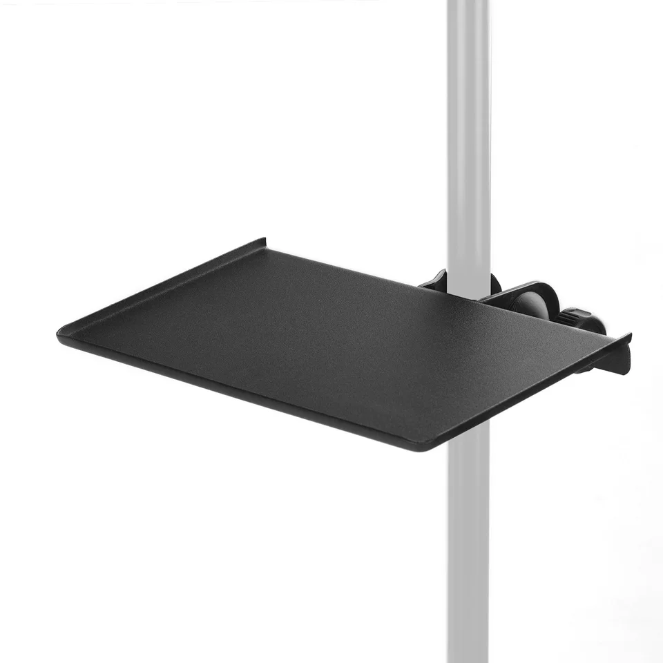 thumbnail image 2 of Microphone Stand With Clamp-On Rack Tray - Adjustable Height Heavy Base For PC & Tablet 2 of 12