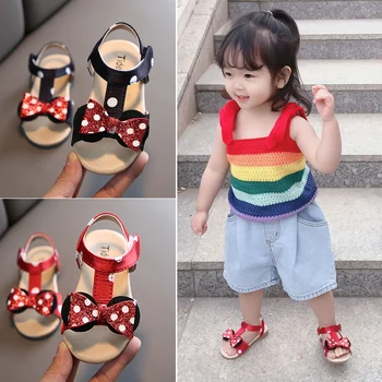 

Summer sandals Children girls shoes Infant Kids sandal Baby Girls Minnie Bow Princess Rubber Sandals Shoes