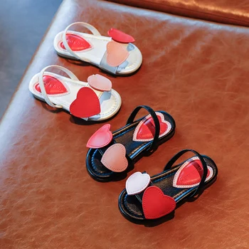 

2020 Summer Girls Sandals LOVE HEART Shoes AS0302