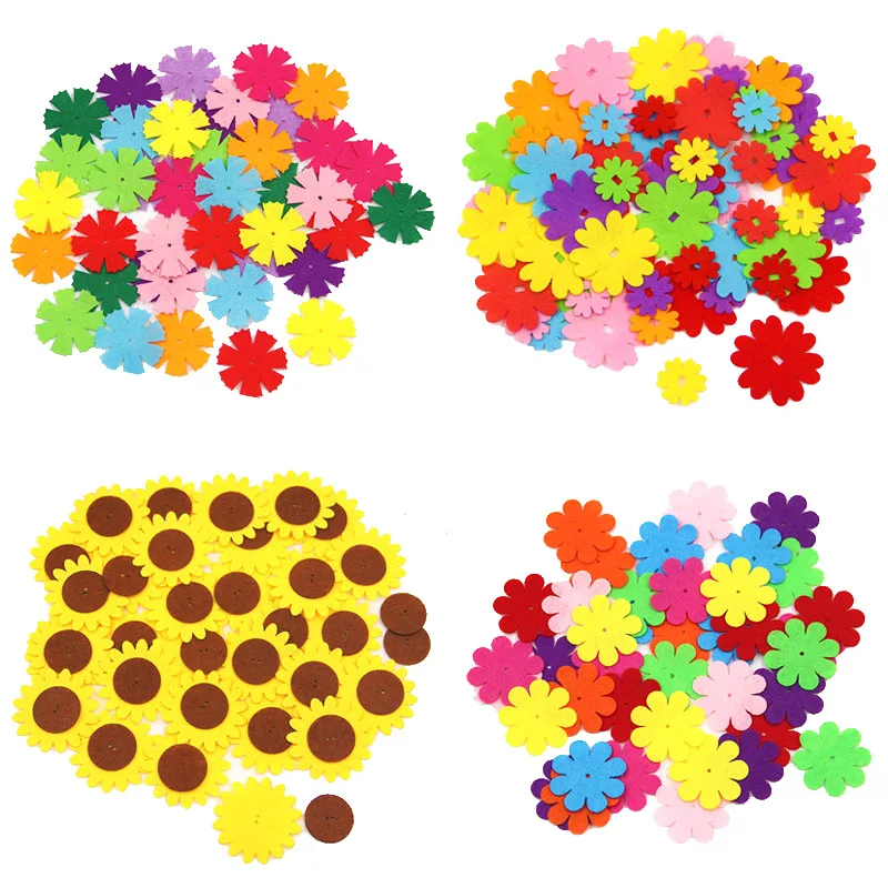 60PCS/Pack Flower Nonwoven Patches Sewing Clothing DIY Materials Greeting Cards Hairpin Decorative Craft Supplies Paste Toys | Дом и сад