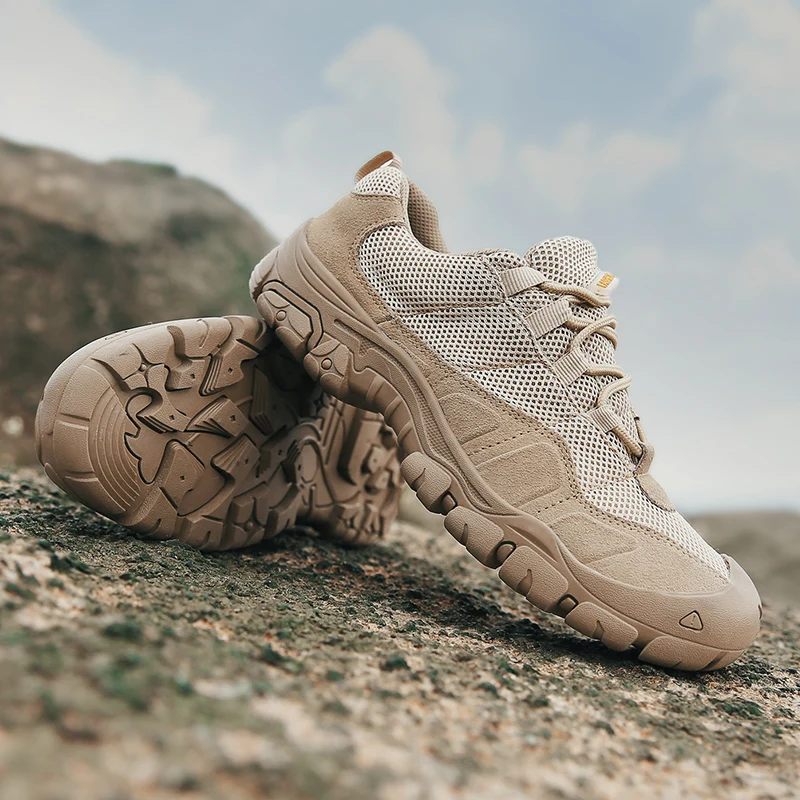 

Autumn Air Mesh Men Hiking Shoes Outdoor Sneakers Vintage Loafers Men Casual Shoes Slip Resistance Trekking Shoes Climbing Boots