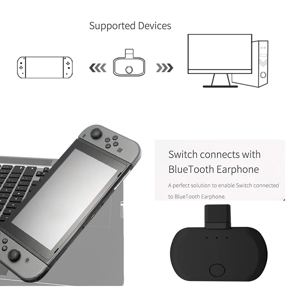 B26 один для двух передатчиков беспроводной аудио адаптер конвертер Bluetooth 5,0 Быстрая зарядка практичный Запуск прочный черный разъем