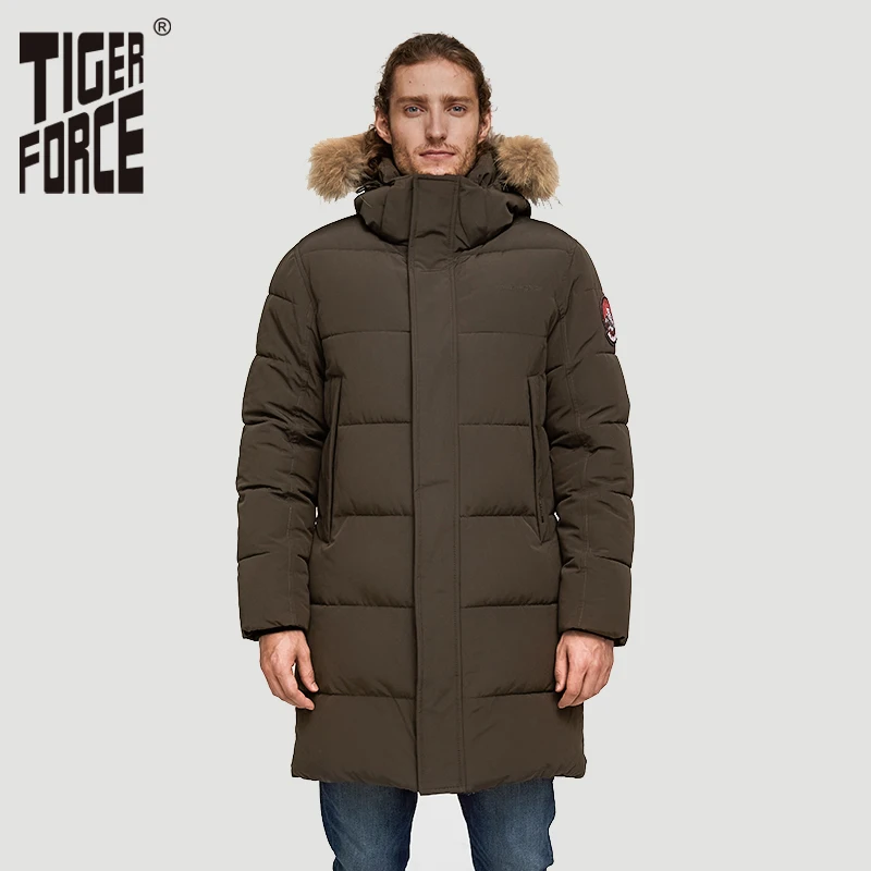 Мужская куртка TIGER FORCE Alaska зимняя парка со съемным капюшоном и искусственным мехом|Парки| |