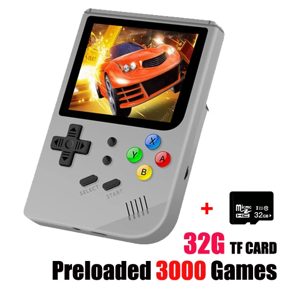 Портативный RG 300 видеоигры Consola 3000 Ретро игры PS1/CPS1/FC Ретро игры 300 бесплатно 32G TF карта Tony система Handhe - Цвет: grey