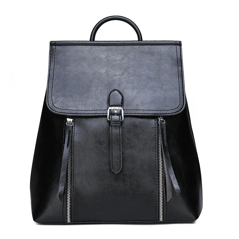 

Fashion New Products WOMEN'S Bag Trend Double Zipper Backpack Simple Retro Large-capacity Backpack