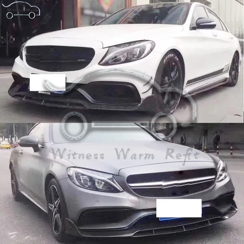 W205 сплиттер из углеродного волокна передний бампер спойлер для BENZ C Класс W205 AN C63 бампер AMG C180 C260 C300 14-18
