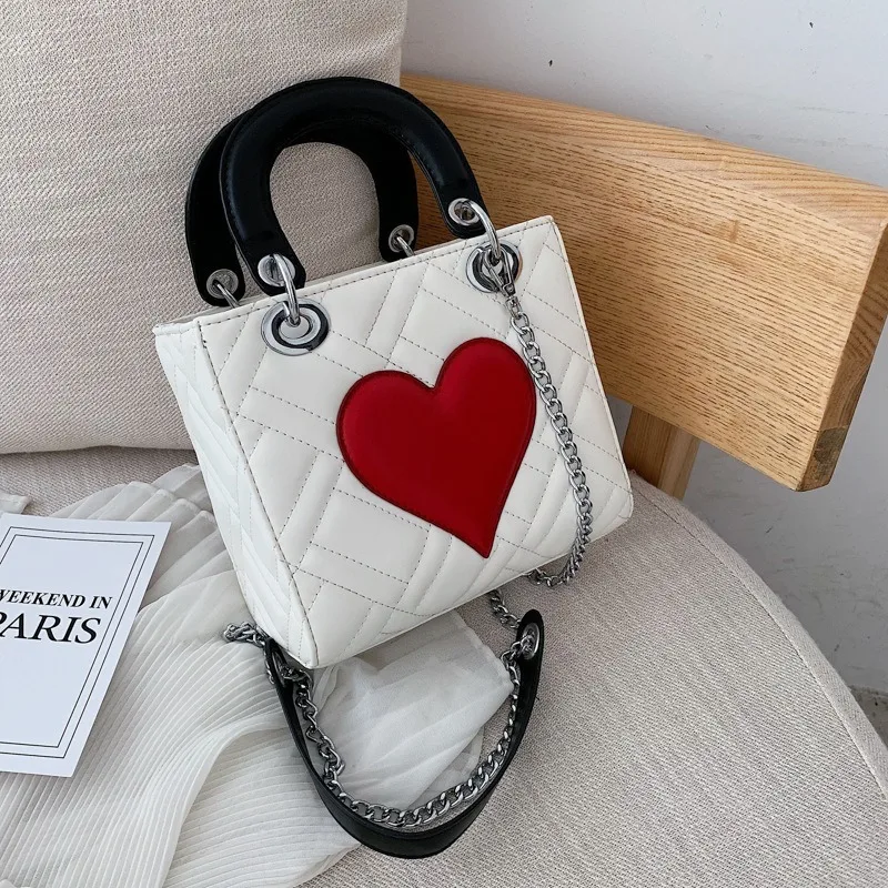 Женская сумка квадратная сумка с сердцем через плечо Новая мода Любовь сумки классический дизайнер вышивка линия сумка