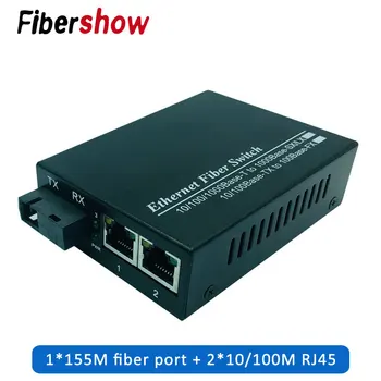 

Ethernet Fiber switch 2 RJ45 1 SC Optical Media Converter Single Mode fiber Port 10/100M