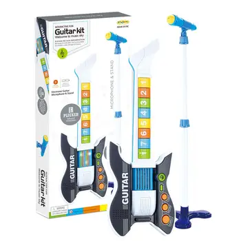 

Kids Electronic Guitar Playset Guitar Musical Instrument Toys With Stand Microphone For 3-6 Years Old Musical Toy For Children