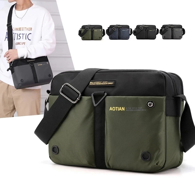 Scione Nylon Shoulder Bags Men Casual Travel Waterproof Single Bag men Sling Cross Body Messenger Male iPad |