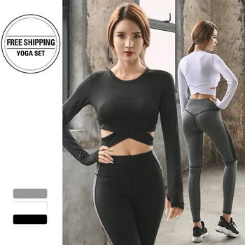 

Bra + T Shirts + Pants 3 Pcs seamless yoga running sets gym fitness clothes sports wearfitness clothing sport leggings set