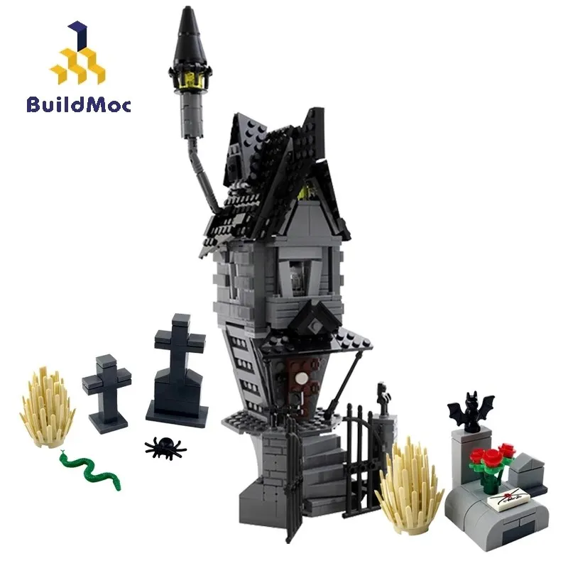 Buildmoc Creativ Expert дом с приведениями Скелет Человек кошмарный город Рождество