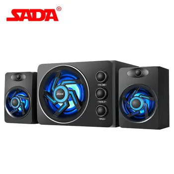 

SADA D-209 High Quality Wooden Subwoofer Stereo Bass PC Phone USB 2.1 Bluetooth Wireless Computer Speaker Support TF Card U Disk