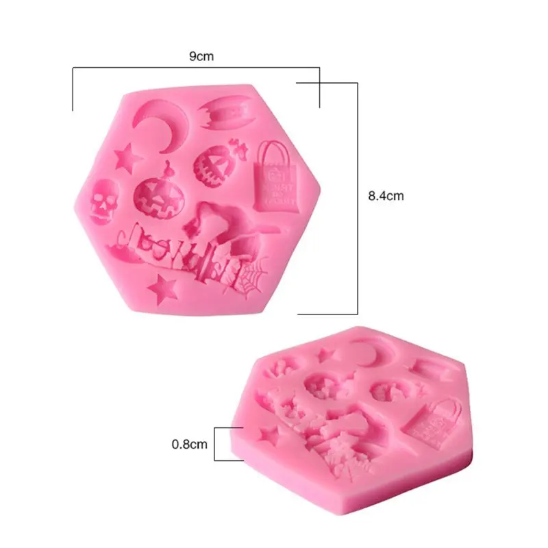 Halloween Silicone Mold for Fondant Chocolate Candy Gum Paste Polymer Clay Soap Resin Kitchen Baking Sugar Craft Cake Tools
