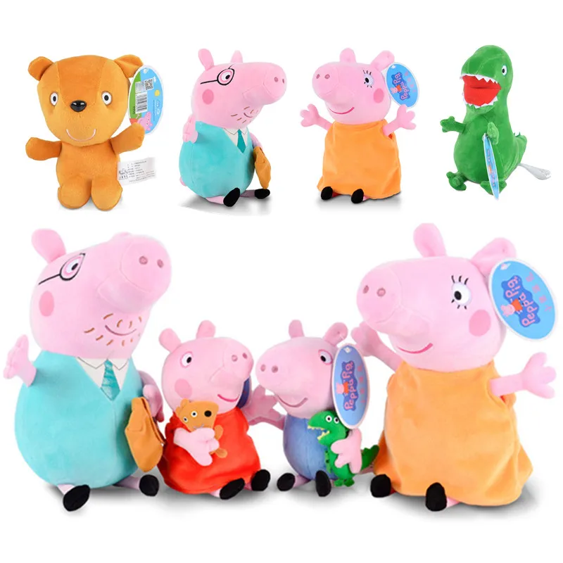 

Peppa Pig toys set George Stuffed Plush Toy 19/30cm Peppa Pig Family Party Dolls Christmas New Year Gift For Girl Original Bran