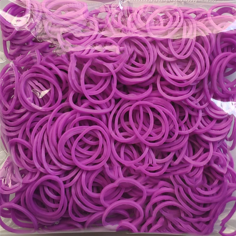 purple 600 эластичные резиновые браслеты разных цветов, детские домашние браслеты для плетения, браслеты для женщин - Окраска металла: purple