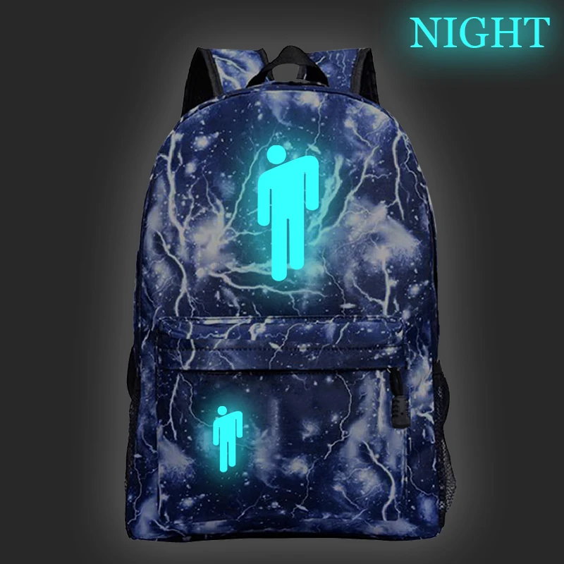 Многоцветный Billie Eilish Backpacks Bag School Bags for Boys Girls Travel Bags Teenage Notebook Backpack Fashion Nylon Mochila fashion Bag - Цвет: Многоцветный
