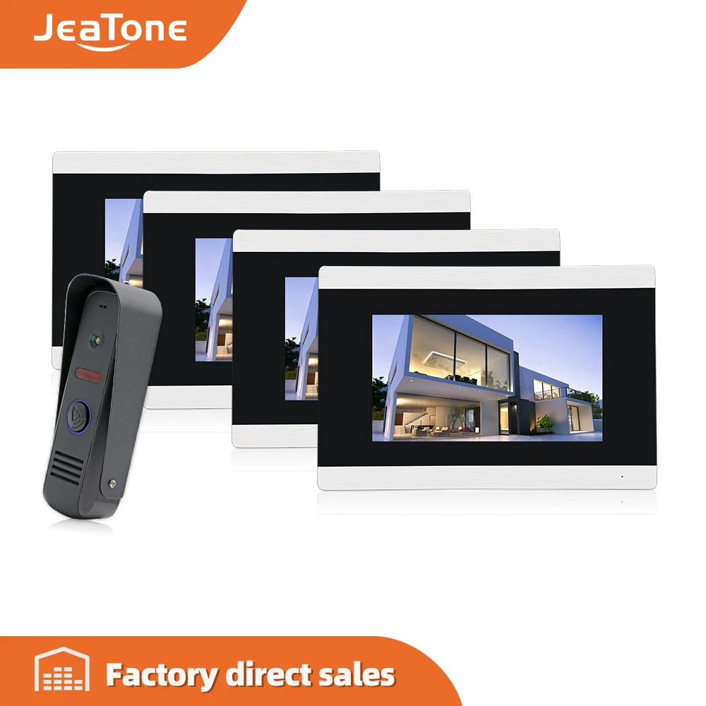 Jeatone 7 дюймовый сенсорный экран проводной видеодомофон домашняя система