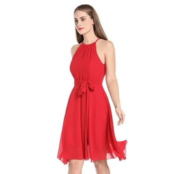 

clothing OLWPIRNCESS 2020 New Women's Neck Lace Dress Chiffon Long Dress