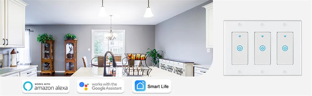 US smart switch Alexa Сенсорная панель умный wifi переключатель умный дом устройства wifi управление