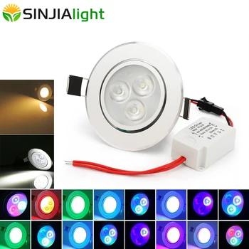 

3W LED Downlight Recessed Ceiling Lamp pendant led lights bedroom indoor home lighting decor Warm White/Cold White/RGB