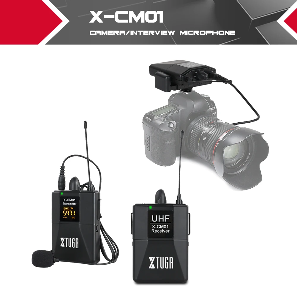 XTUGA UHF Беспроводной Lavalier микрофон с 16 выбираемыми каналами поставляются с двумя 3,5 мм кабелями до 164фт диапазона для DSLR камеры XTUGA UHF Беспроводной Lavalier микрофон с 16 выбираемыми каналами поставляются с двумя 3,5 мм кабелями до 164фт диапазона для DSLR камеры
