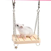 Wooden Hanging Swing Fun Toy For font b Pet b font Hamster Mouse Gerbil Rat Small