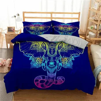 

Homesky Africa Style Elephant Bedding Set Quilt Cover Duvet Cover Set Bedclothes Pillowcase Comforter Bedding Sets King Size