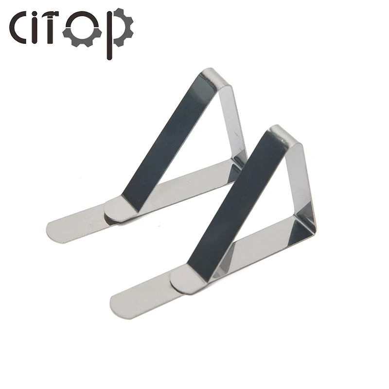 4 pcs/set Durable Desk Table Cloth Tablecloth Cover Stainless Steel Clip Holder Tables Cover Clips Holder Clamps Party Tool