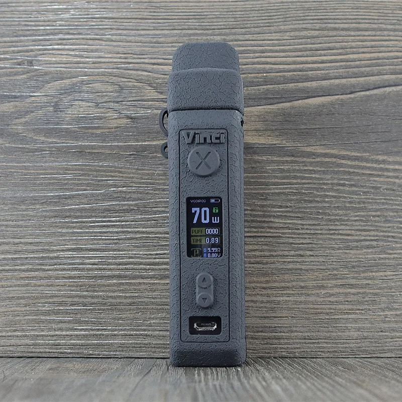 Black Чехол с текстурой для VOOPOO VINCI X 70W Pod, защитный силиконовый резиновый чехол, защитная пленка, гелевая оболочка - Цвет: Black