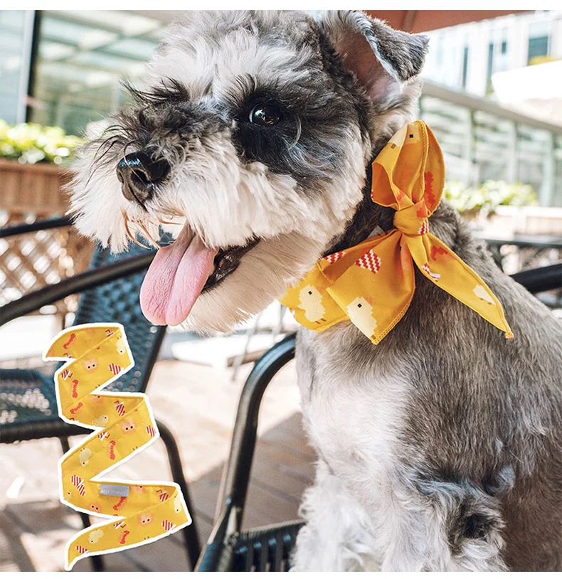 Collar de hielo refrescante para mascotas, bufanda fría para perro y gato, lazo Chihuahua, Bulldog Francés, accesorios de alivio del calor para verano al aire libre, novedad de para perros| -