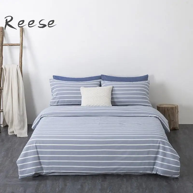 

Washed Cotton Cool Bedding Set Knitting Home Textile Solid Color Comforter Cover Flat / Fitted Sheet King Queen Twin Full Size