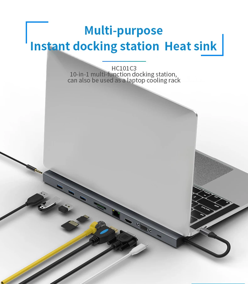  Hub-C USB3.0 hub Ethernet connection Type-C PD for smartphone Huawei Xiaomi MacBook expansion docki