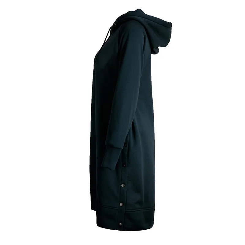 Толстовки Женская одежда Feminina модные повседневные толстовки с капюшоном; пальто женские хлопковые однотонные свободные длинные толстовки женские пальто