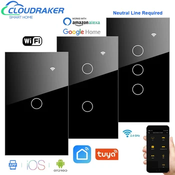 

Smart Touch switches wifi, APP Smart Wireless Remote Switch, Voice-Control Alexa Echo / Google Home Crystal Tempered Glass Panel