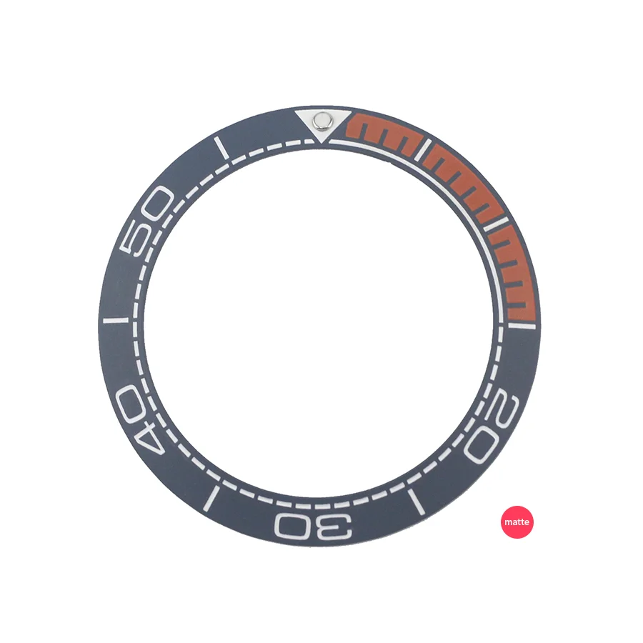 Новинка 41,5 мм матовый синий и 1/4 оранжевый высококачественный керамический ободок вставки для часов Sea master Сменные аксессуары