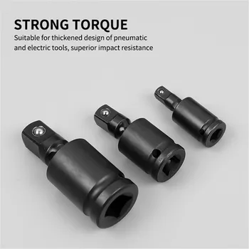 

3pcs Black Converter Reducer Drive Air Impact Sockets Adapter Swivel Rotating Joint Sheet Metal Tools Set Repair Wrench