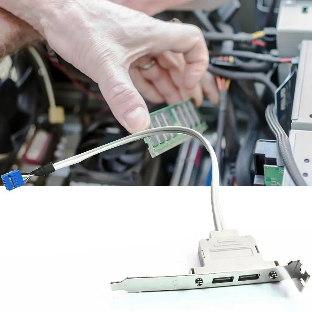 

Two-Port Usb Rear Bezel Desktop Computer Chassis Pci 2.0 Motherboard Usb Extension Bit Cable Q3Z3
