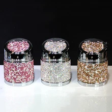 Роскошная Металлическая Пепельница со стразами для автомобиля, подстаканник, стразы, автомобильные пепельницы, портативные Креативные аксессуары для женщин и девочек