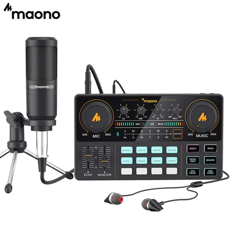 MAONO Audio Interface Kit Condenser Microphone 3.5mm XLR Cardioid Mic