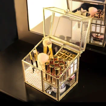 

Dressing dust-proof cosmetics storage box desktop skin care products lipstick makeup brush finishing box rack