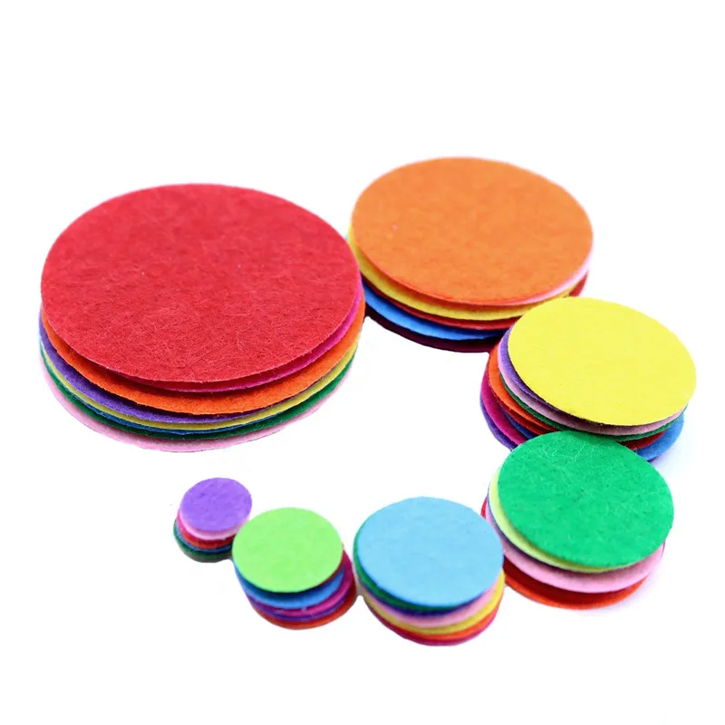 100 Pieces Round Wool Felt Non-woven Diy Crafts for Kids Felt Flowers Leaves Headwear Fittings Christmas Felt Decor Sewing Patch
