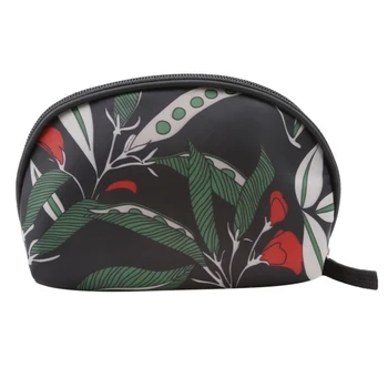 

1Pc Cosmetic Bag Semicircle Shells Floral Pattern Portable Zipper Case Makeup Organizer Travel Sundries Storage Women Pouchs