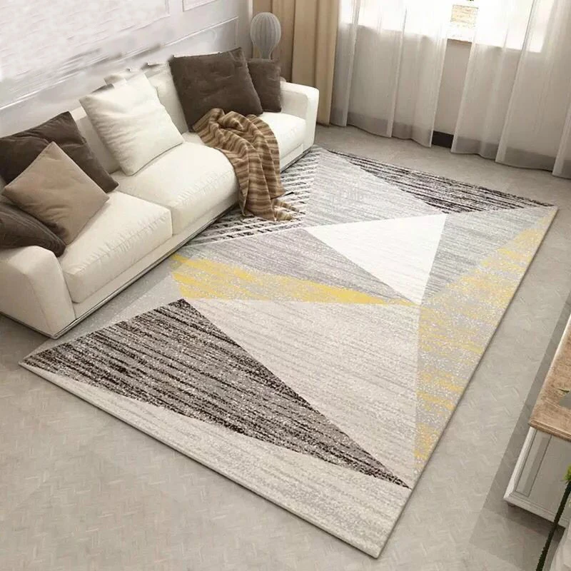 Современные ковры в скандинавском стиле с абстрактным серым золотым узором, бархатные ковры для гостиной, спальни - Цвет: 1